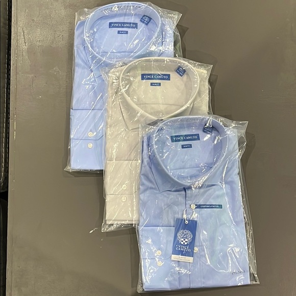 3 Vince Camuto Mens Slim Fit Dress Shirts - Picture 1 of 4